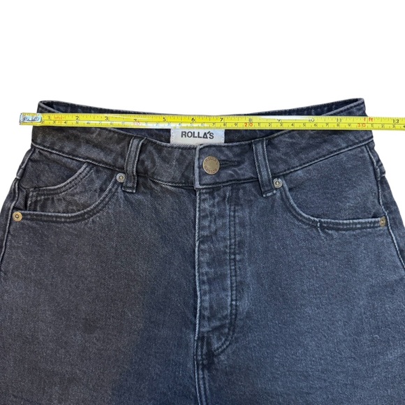 ROLLA'S Women's Black High Rise Cut Off Jean Shorts Size 25 - Picture 9 of 9